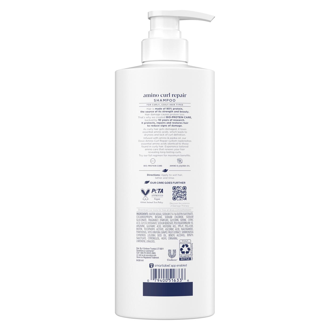 Dove Amino Curl Repair Damage Therapy Sulfate-Free Shampoo; image 2 of 2