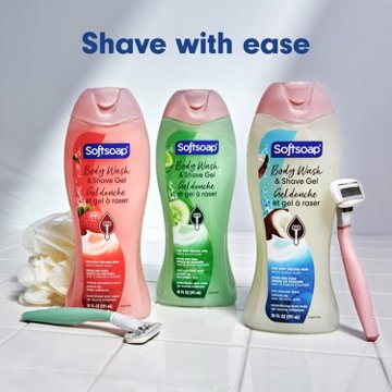 Softsoap 2-in-1 Body Wash & Shave Gel - Creamy Strawberry, 20 oz