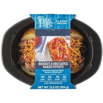 Meal Simple by H-E-B Brisket & BBQ Sauce Loaded Baked Potato, 12.5 oz