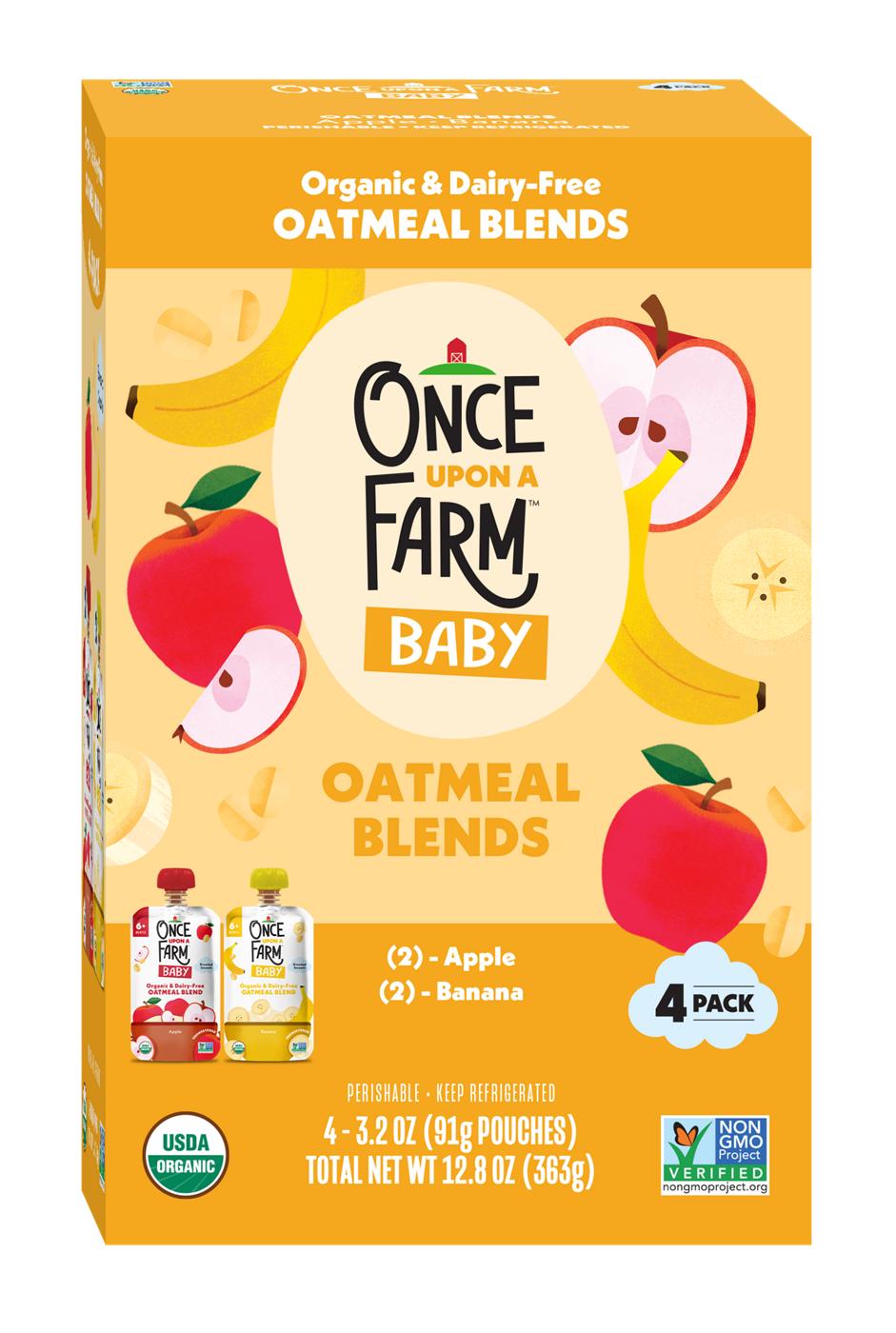 Once Upon A Farm Baby Organic & Dairy Free Oatmeal Blend Pouch -  Apple & Banana, 3.2 oz; image 1 of 2