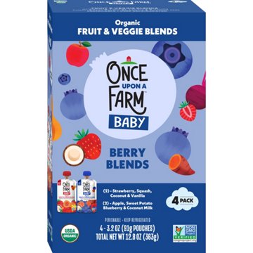 Once Upon a Farm Baby Organic Fruit & Veggie Blends Pouch - Berry, 3.2 oz