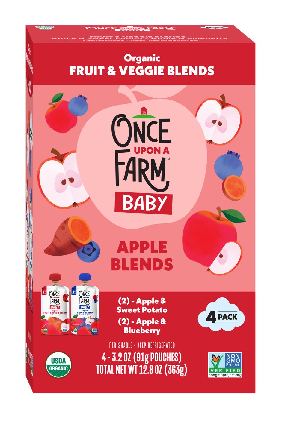 Once Upon A Farm Baby Organic Fruit & Veggie Blends Pouch - Apple, 3.2 oz; image 1 of 2