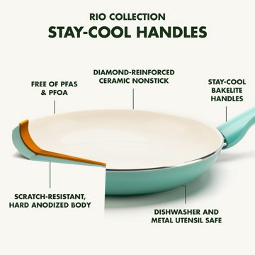 GreenPan Rio 8'' Frying Pan With Spatula - Turquoise, 2 pc