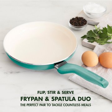 GreenPan Rio 8'' Frying Pan With Spatula - Turquoise, 2 pc
