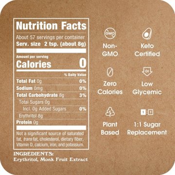 Monk Fruit in the Raw Keto-Certified Zero Calorie Sweetener, 16 oz