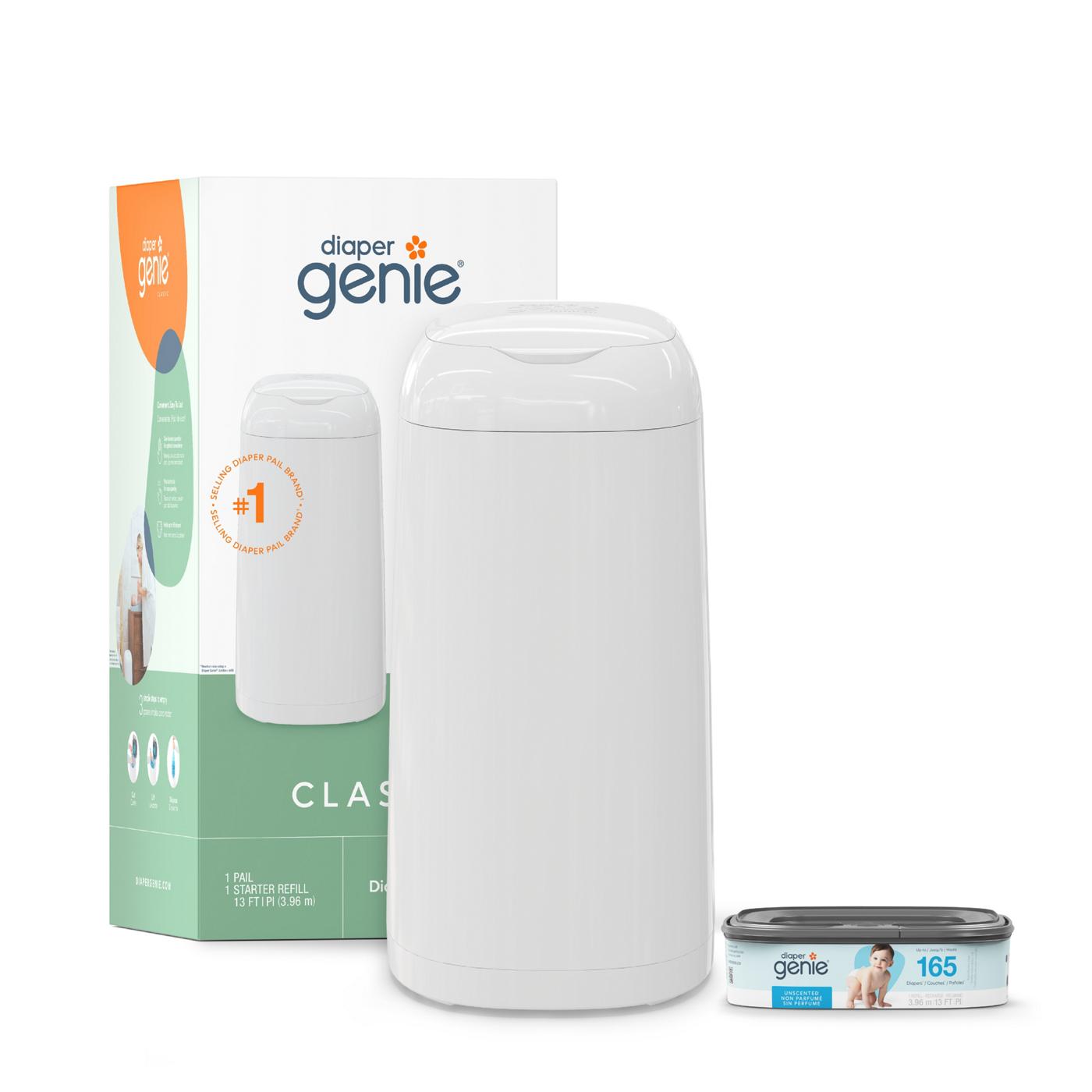 Diaper Genie Classic Pail + Starter Refill; image 1 of 3
