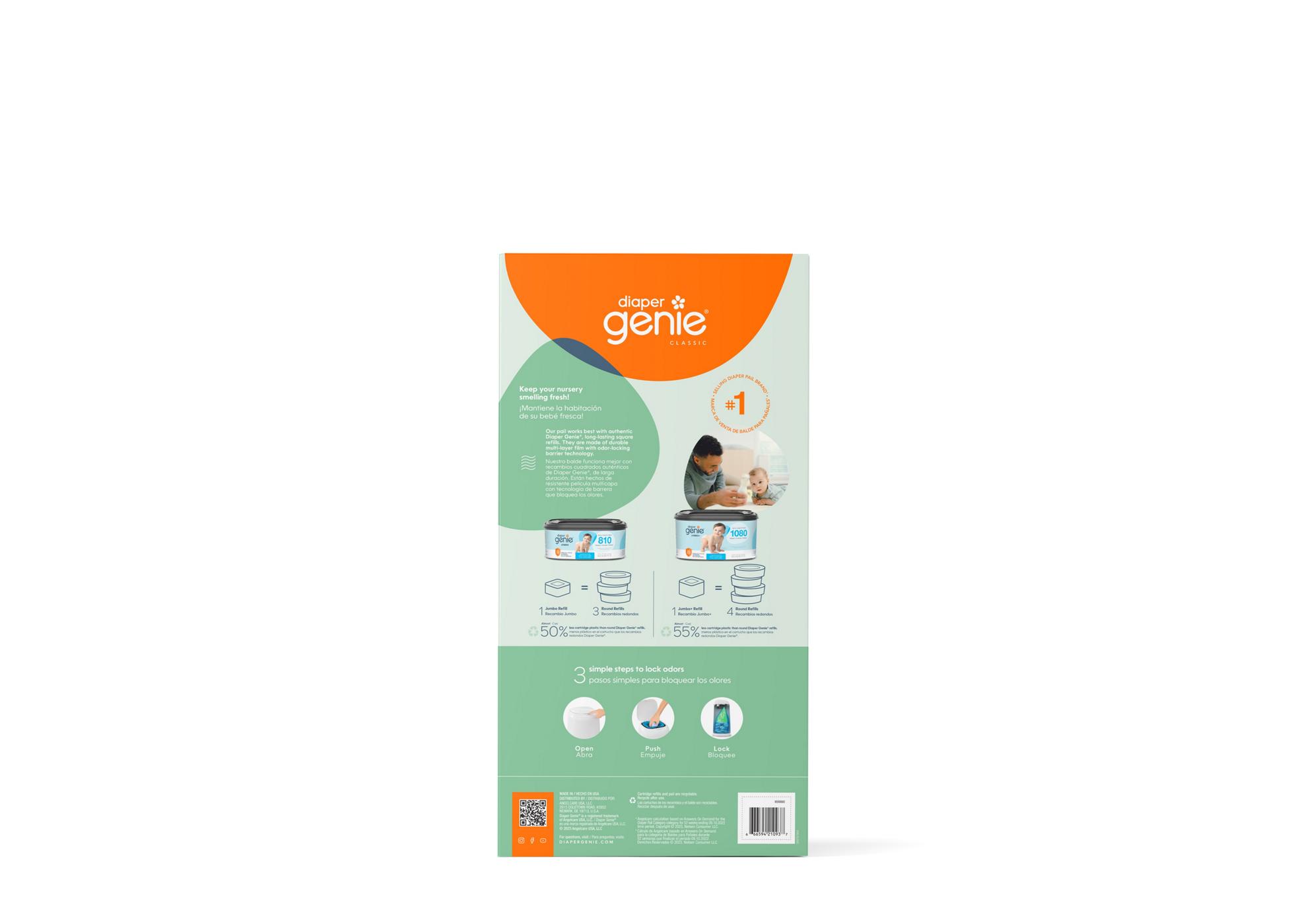 Diaper Genie Classic Pail + Starter Refill; image 2 of 3