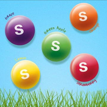 Skittles Original Easter Candy Plastic Cane