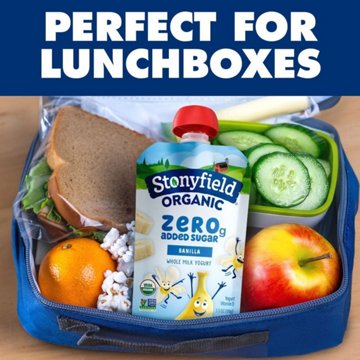 Stonyfield Organic Zero Added Sugar Yogurt 4 pk Pouches - Banilla