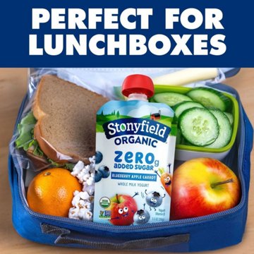 Stonyfield Organic Zero Added Sugar Yogurt Pouches - Blueberry Apple Carrot, 4 pk