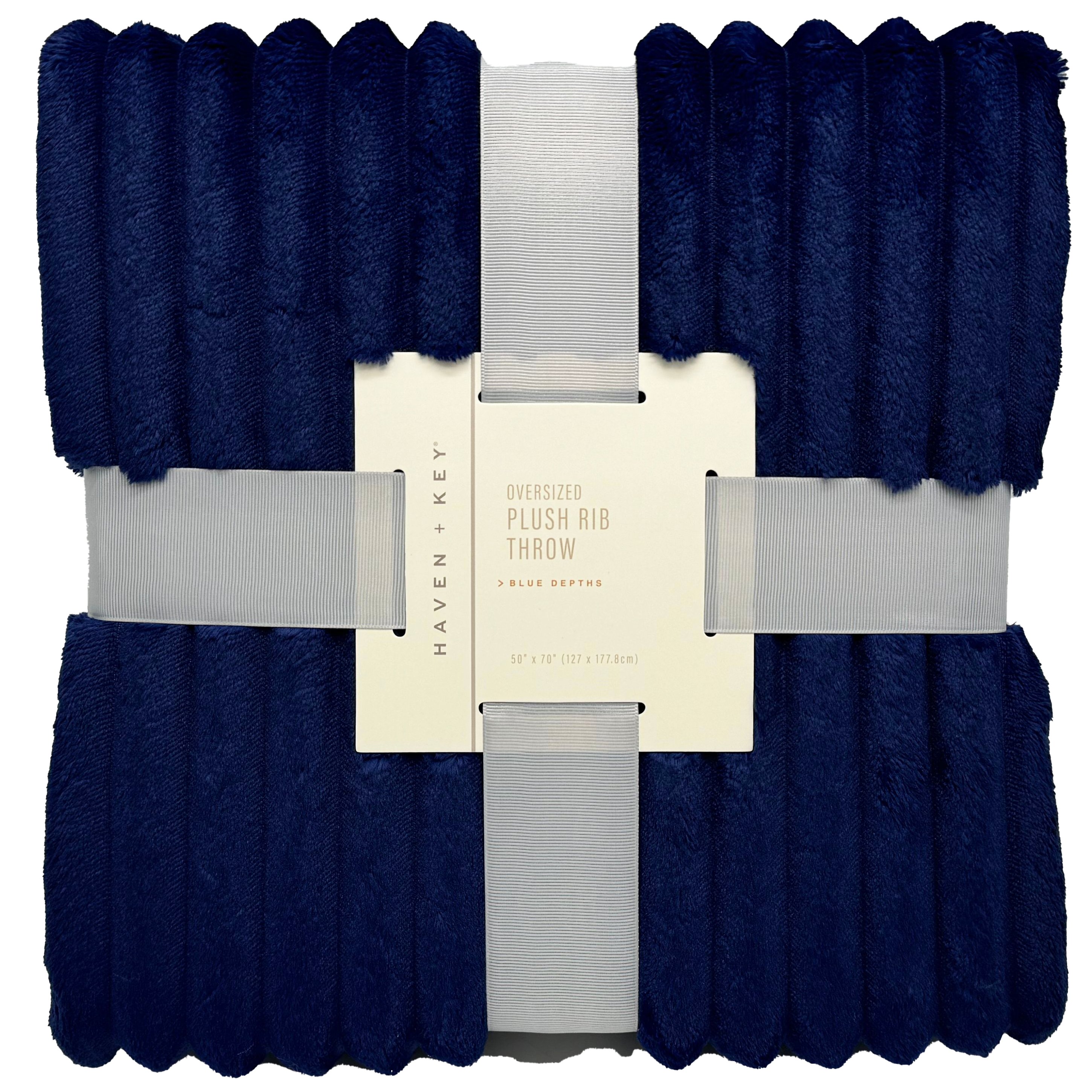 Haven + Key Oversized Plush Rib Throw Blanket - Blue Depths - Shop ...