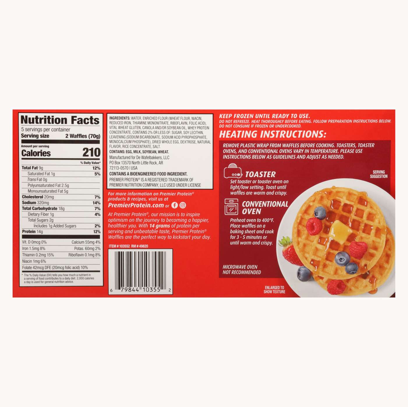 Premier Protein 14g Protein Frozen Waffles; image 3 of 4