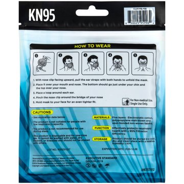 RM Wellness Disposable KN95 Face Masks - Black, 2 ct