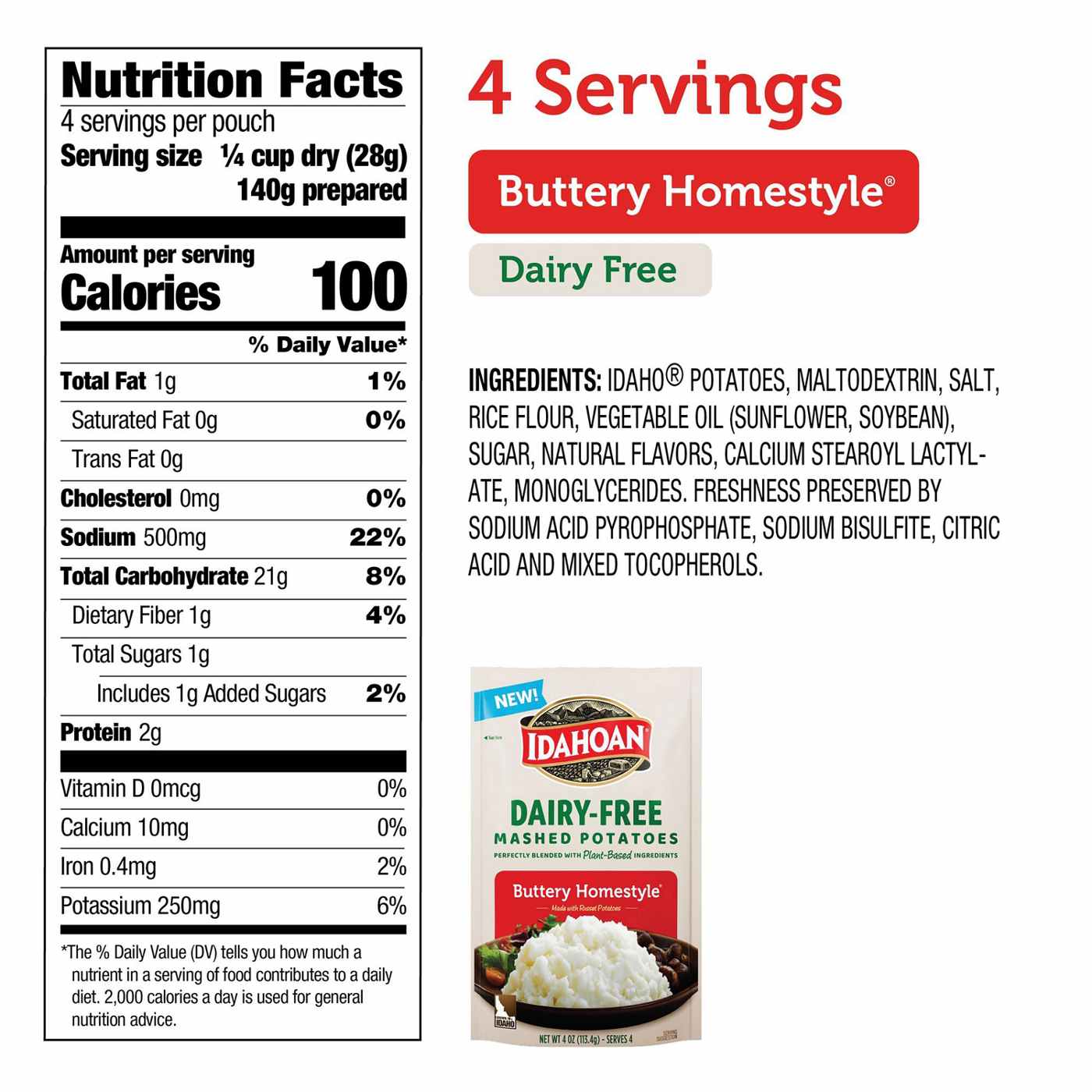 Idahoan Dairy Free Buttery Homestyle Mashed Potatoes; image 3 of 4
