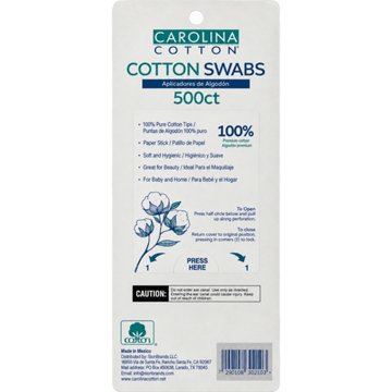 Carolina Cotton Cotton Swabs, 500 ct