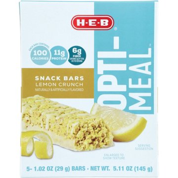 H-E-B OPTI-MEAL 11g Protein Snack Bars - Lemon Crunch