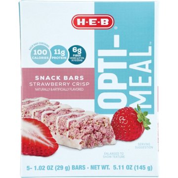 H-E-B OPTI-MEAL 11g Protein Snack Bars - Strawberry Crisp