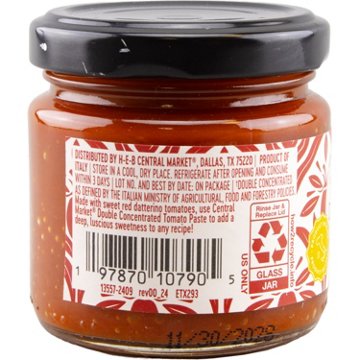 Central Market Double Concentrated Red Datterino Tomato Paste