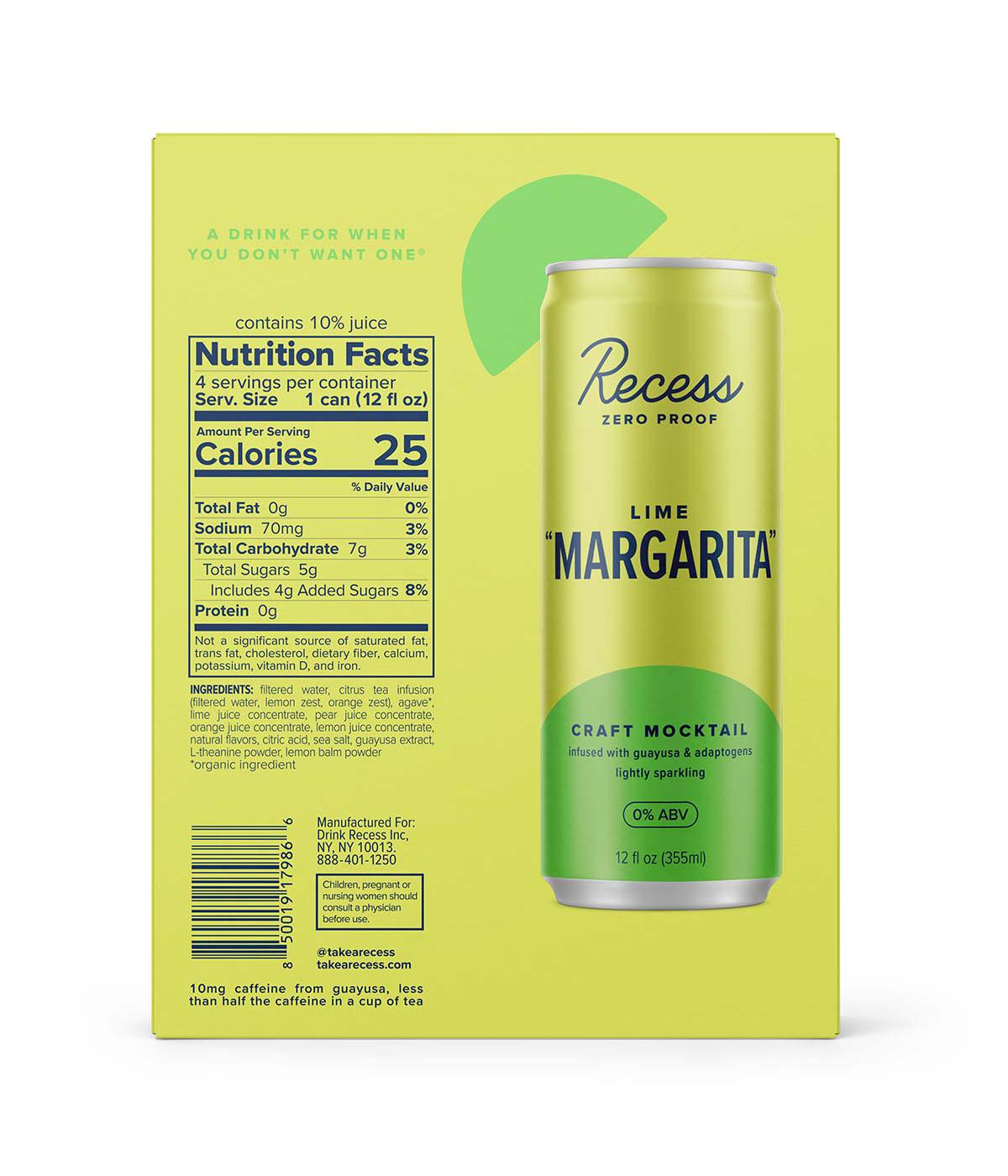 Recess Zero Proof Lime Margarita Craft Mocktail 4 pk Cans; image 2 of 2