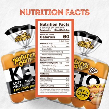 Nature's Own Keto Hotdog Buns, 12 oz