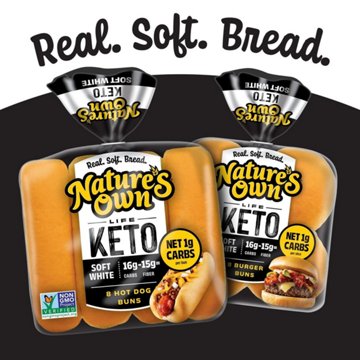 Nature's Own Keto Hotdog Buns, 12 oz
