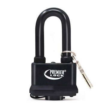 Premier Lock LAP04LJ Weather Resistant Steel Padlock - Black, 2"