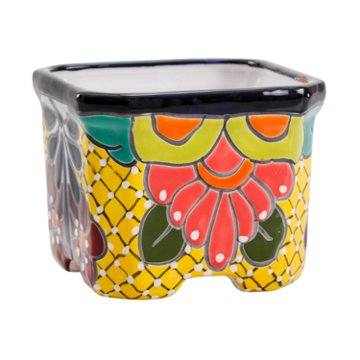 Blue Orange Pottery Squared Planter, Large