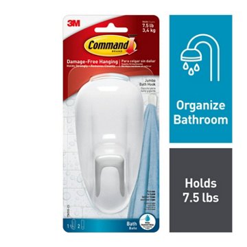 Command Bath Hook - White