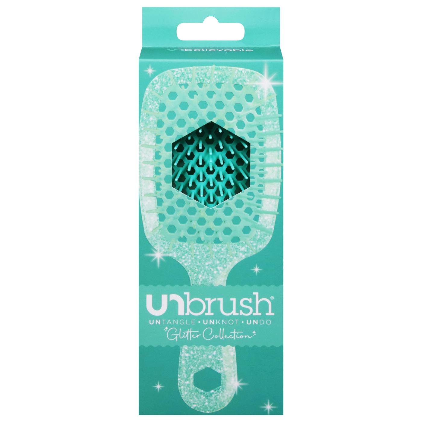 Unbrush Detangling Paddle Hair Brush - Glitter Turquoise; image 1 of 2