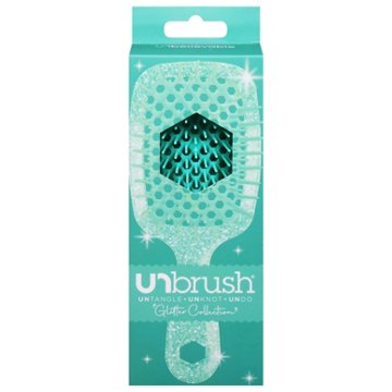Unbrush Detangling Paddle Hair Brush - Glitter Turquoise