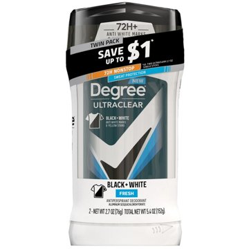 DEGREE FOR MEN Degree For Men Anti Perspirant Black & White Fresh Twin Pack