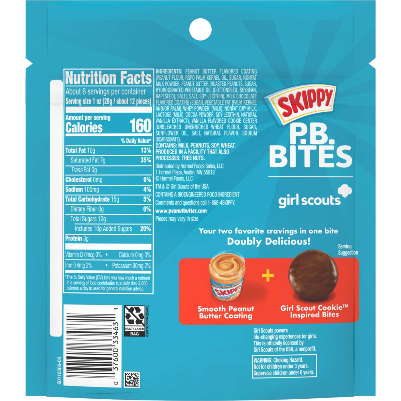 Skippy P.B. Bites Girl Scouts Chocolate Peanut Butter; image 2 of 2