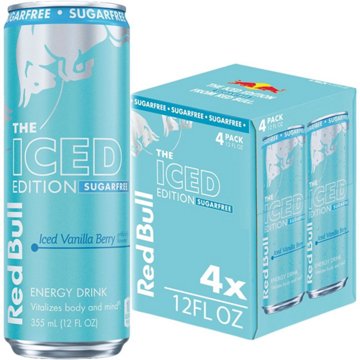 Red Bull Sugar Free Iced Edition Iced Vanilla Berry Energy Drink 4 pk Cans