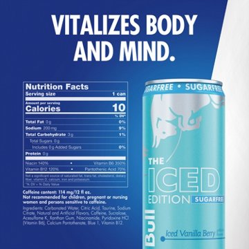 Red Bull Sugar Free Iced Edition Iced Vanilla Berry Energy Drink 4 pk Cans