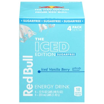 Red Bull Sugar Free Iced Edition Iced Vanilla Berry Energy Drink 4 pk Cans