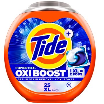 Tide Oxi Boost Power PODS Laundry Detergent Pacs, 25 ct
