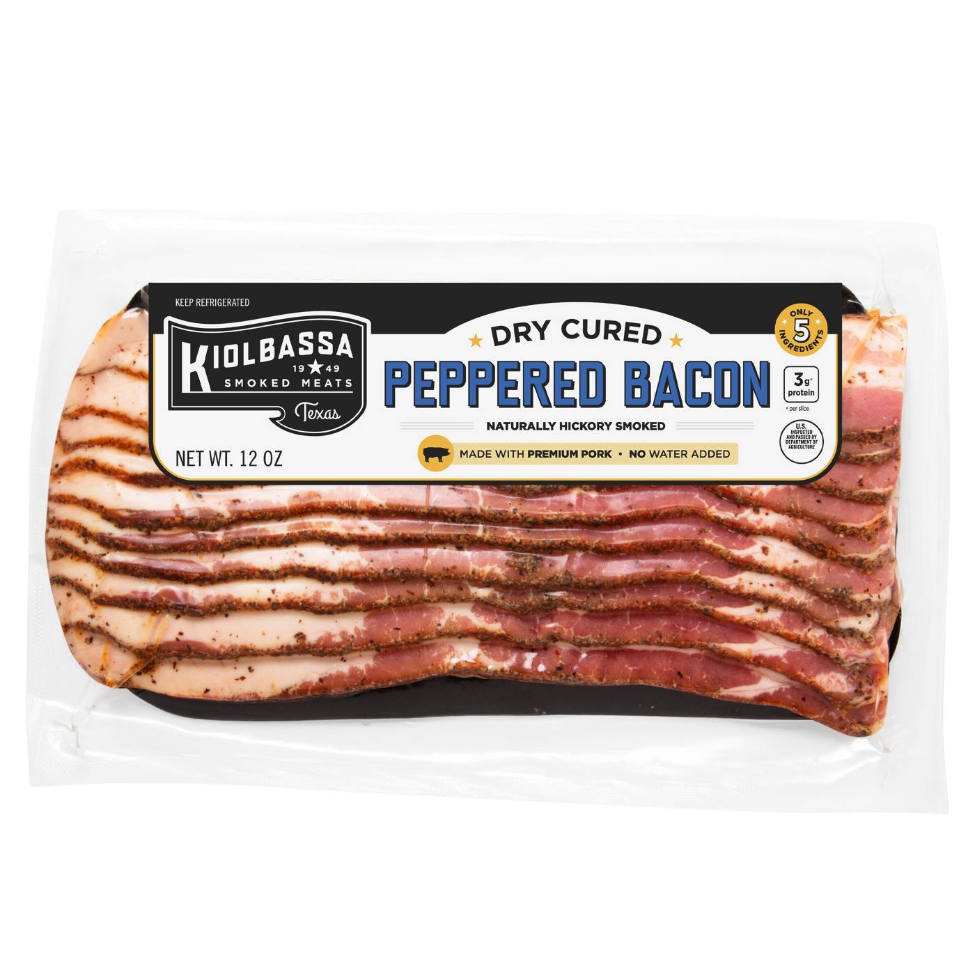 Kiolbassa Dry Cured Peppered Bacon; image 1 of 2