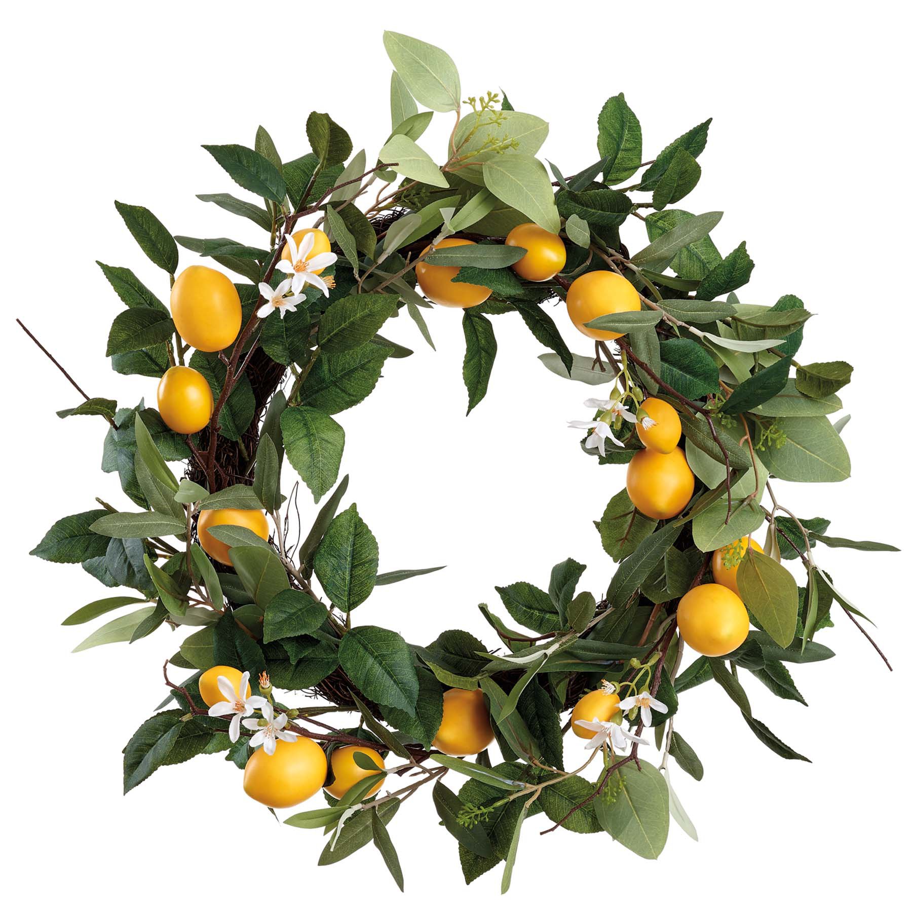 Allstate Floral Lemon Olive & Eucalyptus Floral Wreath - Shop Seasonal ...