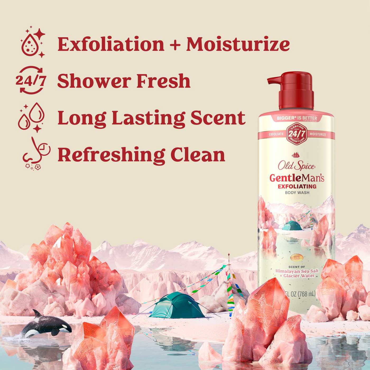 Old Spice Gentleman's Exfoliating Body Wash - Himalayan Salt & Glacier Water; image 4 of 8