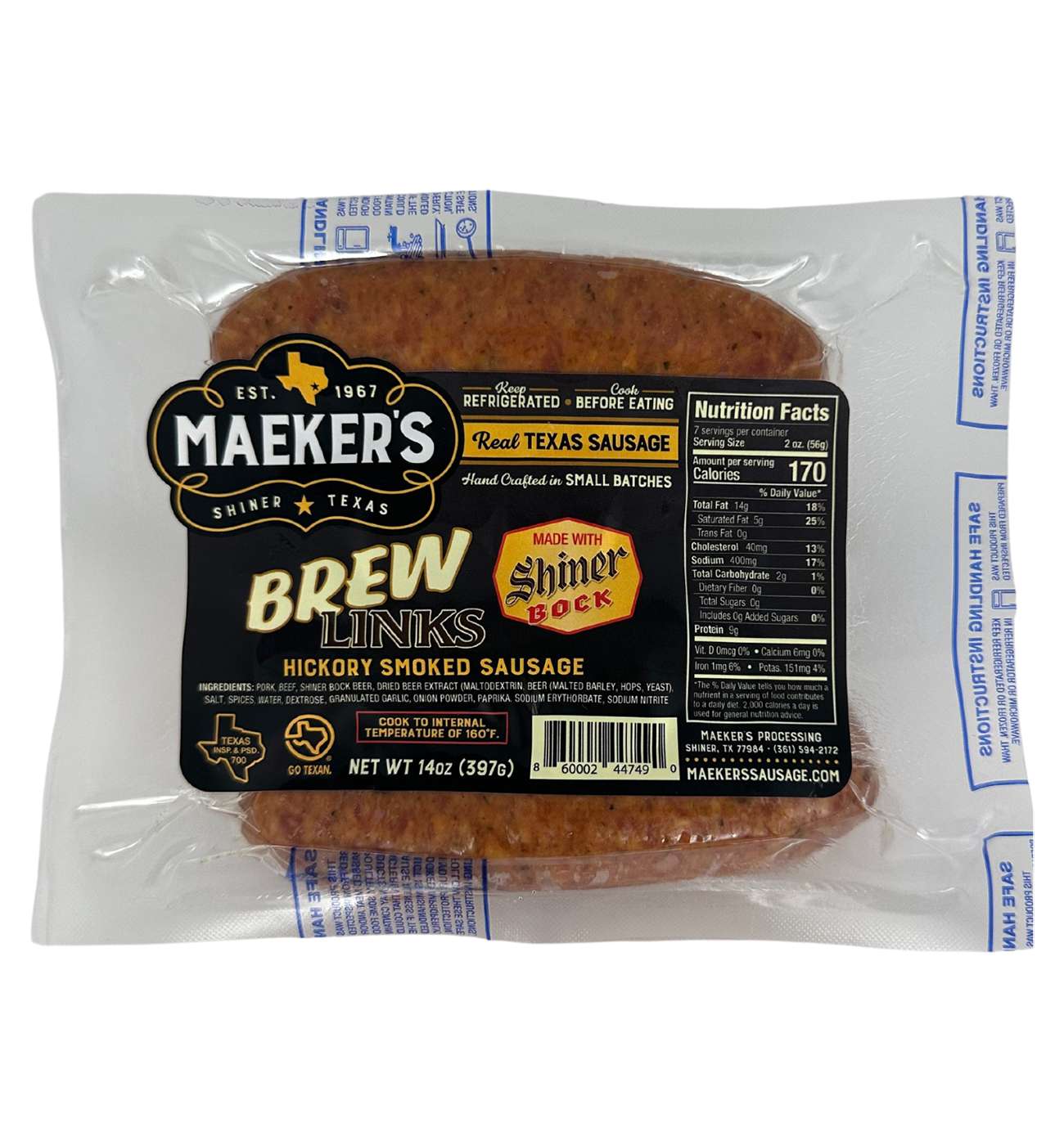 Maeker's Hickory Smoked Sausage Brew Links; image 1 of 2