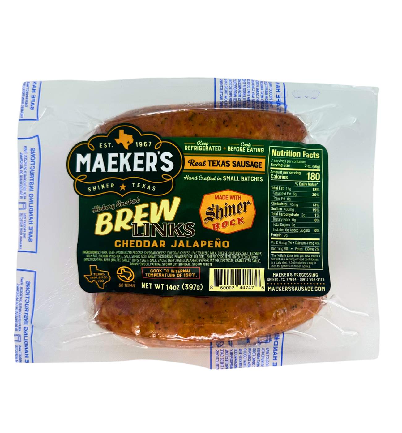 Maeker's Hickory Smoked Brew Links - Cheddar Jalapeno; image 1 of 2