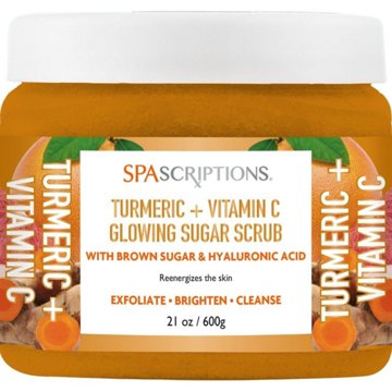 SpaScriptions Glowing Sugar Scrub - Turmeric & Vitamin C, 21 oz