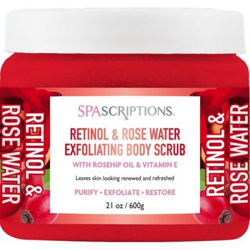 SpaScriptions Exfoliating Body Scrub - Retinol & Rose Water, 21 oz