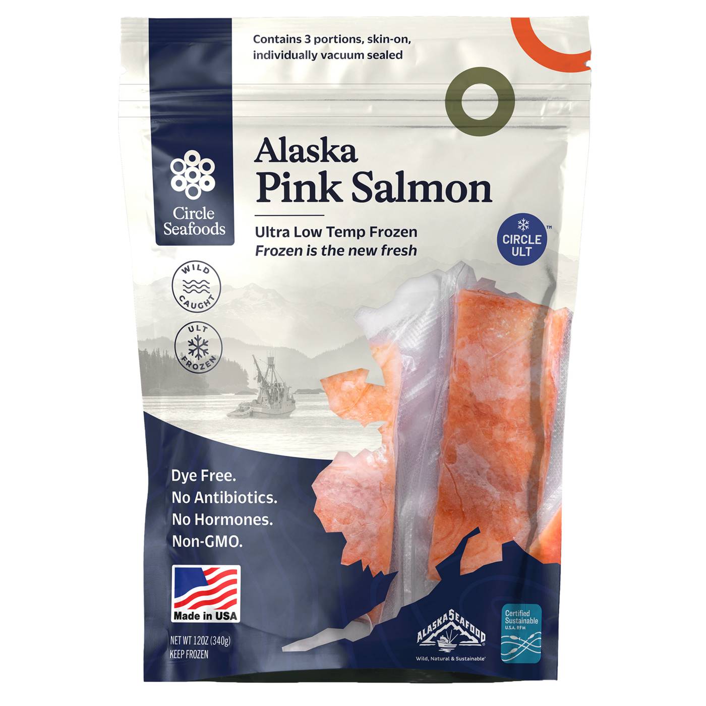 Circle Seafoods Frozen Alaska Pink Salmon Fillets; image 1 of 2