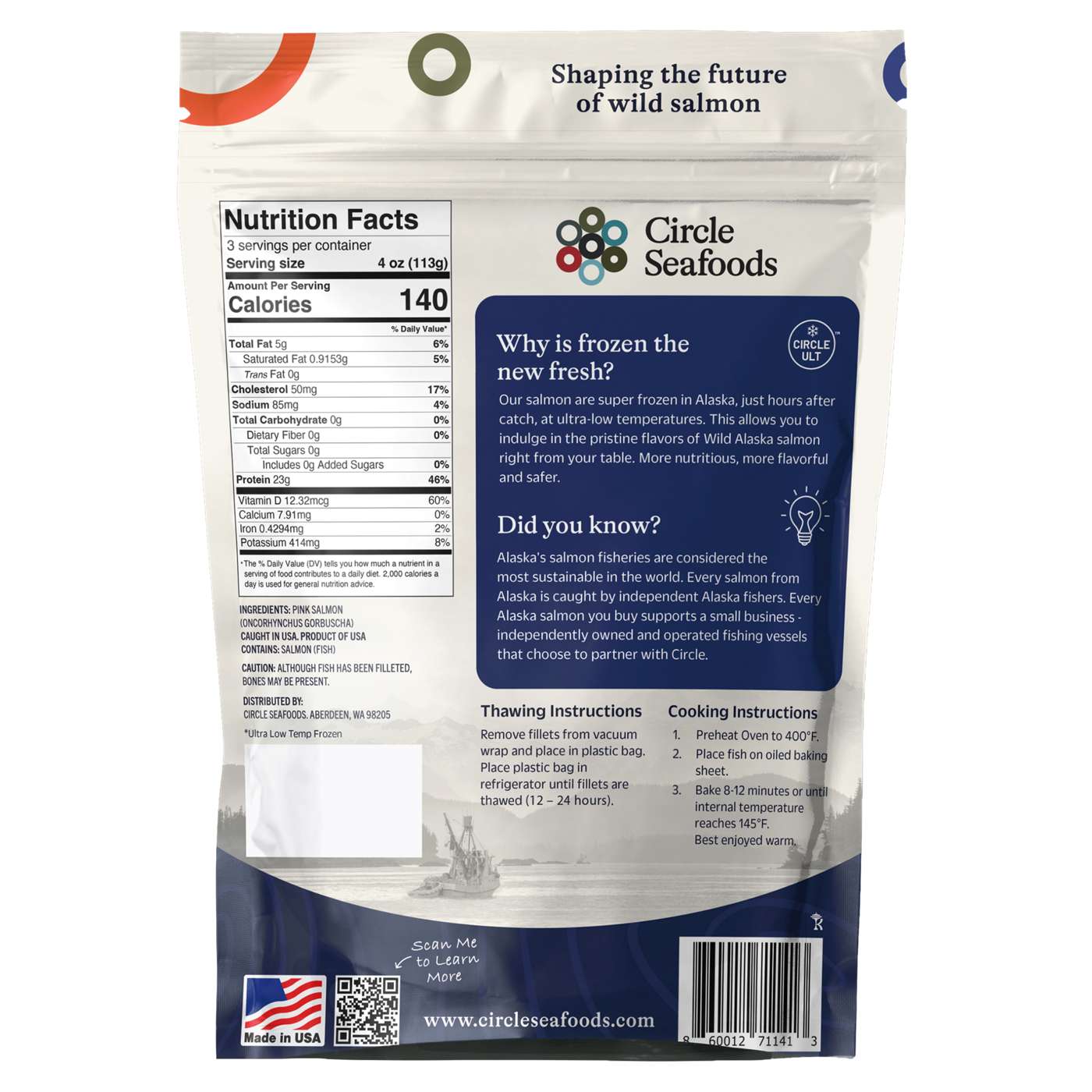 Circle Seafoods Frozen Alaska Pink Salmon Fillets; image 2 of 9