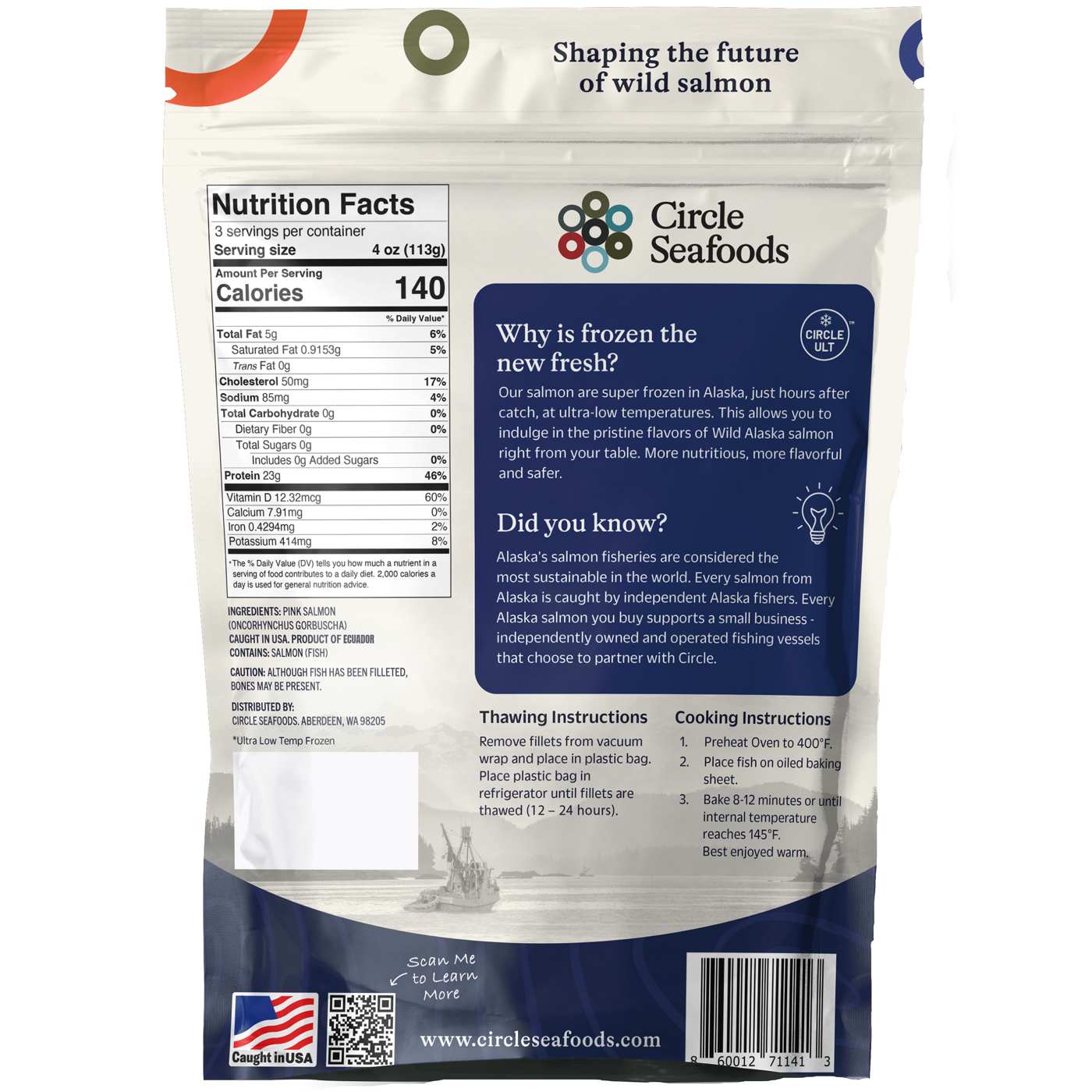 Circle Seafoods Frozen Alaska Pink Salmon Fillets; image 5 of 9