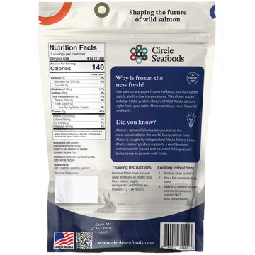 Circle Seafoods Frozen Alaska Pink Salmon Fillets, 12 oz, 3 ct