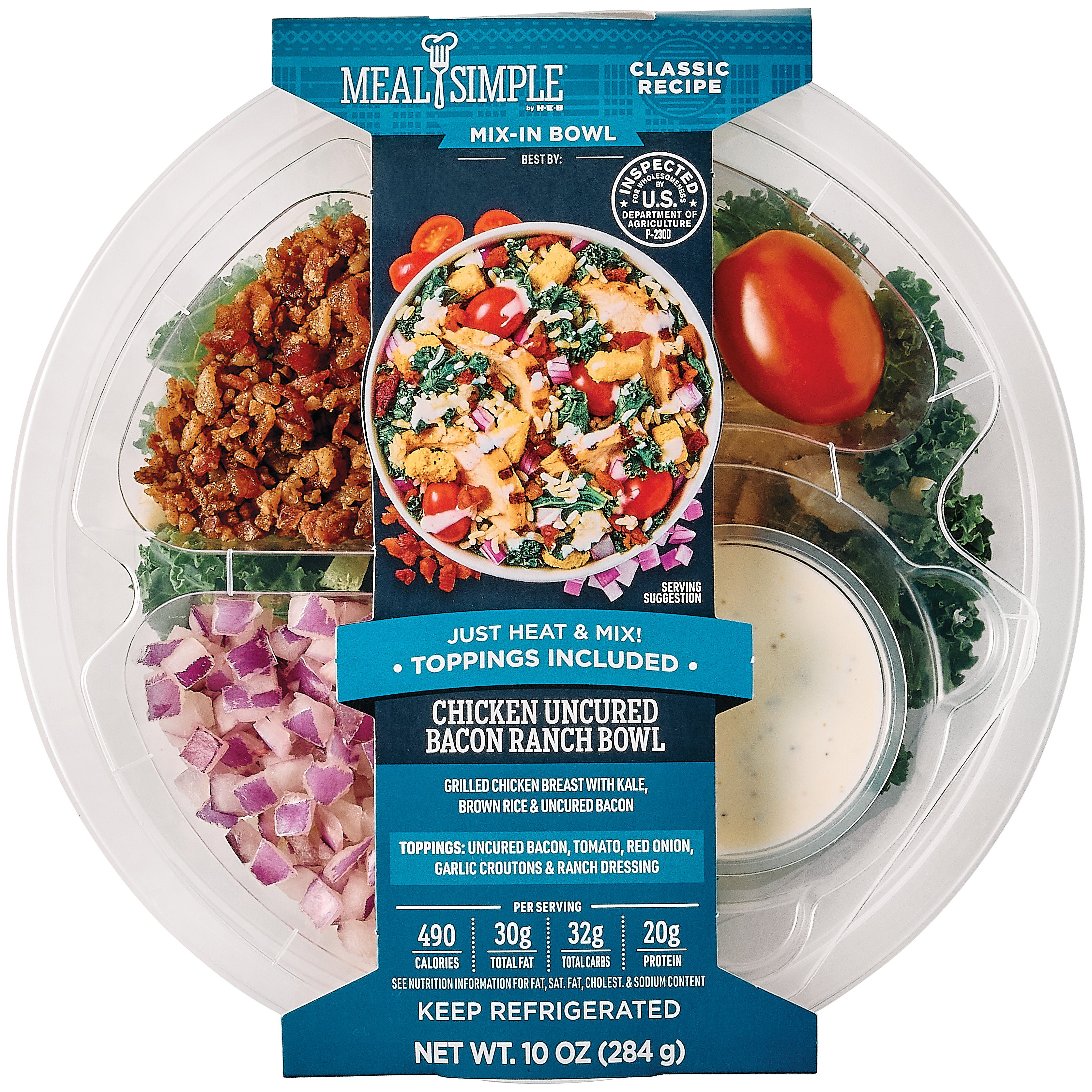 Meal Simple by H-E-B Chicken Uncured Bacon Ranch Mix-In Bowl - Shop ...