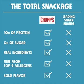 Chomps 10g Protein Sea Salt Beef Jerky Meat Sticks, 8 ct