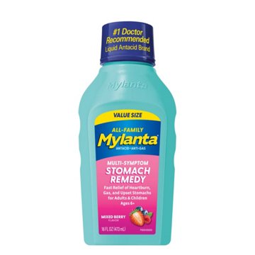 Mylanta Heartburn and Gas Relief, Liquid Antacid, Berry Flavor